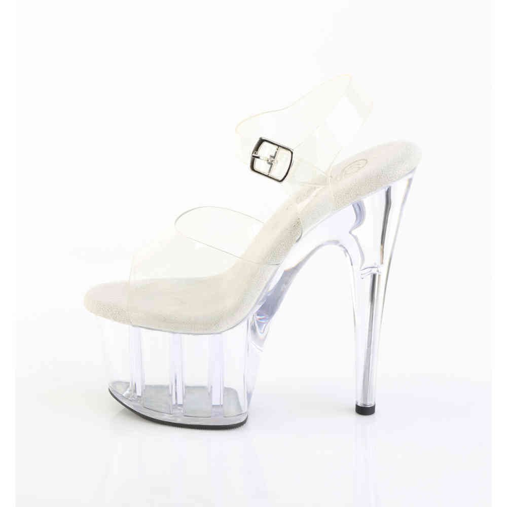 Pleaser - ADORE708PREM Sandale Ã  bride Ã  la cheville - Transparent